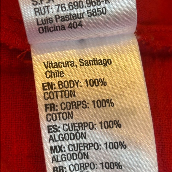 Roxy Red Ruffle Long Wide Sleeves Cropped Elastic Top Small - Picture 7 of 7